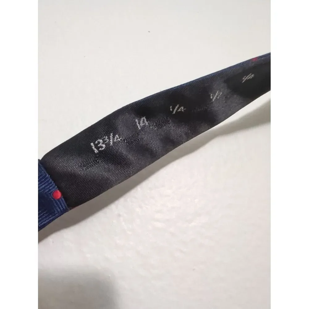 IZOD Mens Navy Blue Red Polka Dot Herringbone Self-Tie Adjustable Bow Tie‎